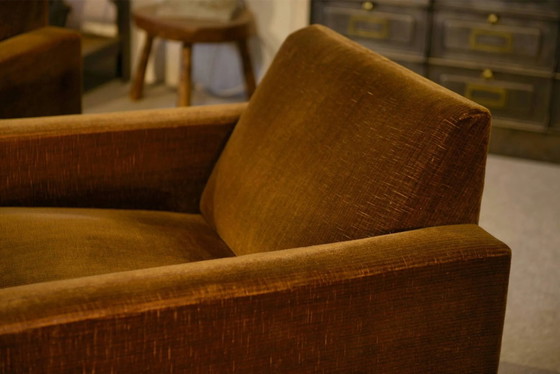 Set divano e 2 poltrone in velluto marrone degli anni '60. – Set da salotto, Design (photo 8 of 17)