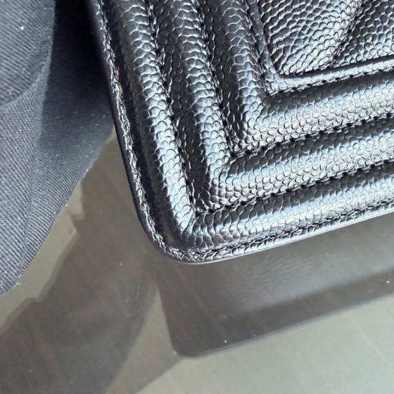 Image 1 of Chanel Boy Small - Caviar 20CM Chevron Black Gold Hardware Series 24