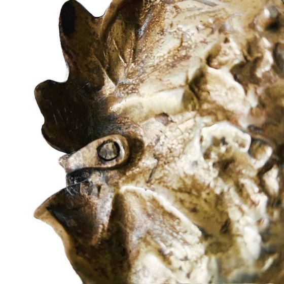 Image 1 of Bol ancien en laiton de style Art nouveau, orné de feuilles de vigne tressées, années 1900