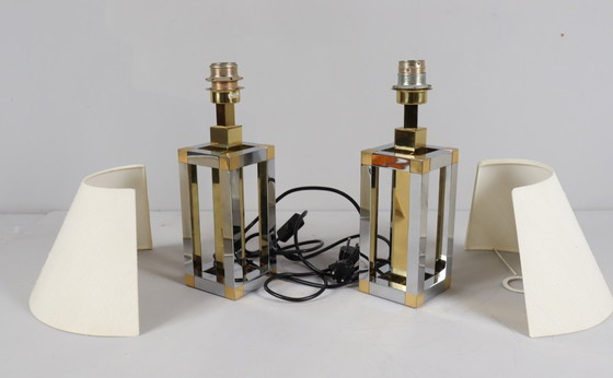 Image 1 of Set van 2 tafellampen/tafellampen van Stephane Davidts voor WKR, Hollywood Regency, Duitsland, jaren 1980