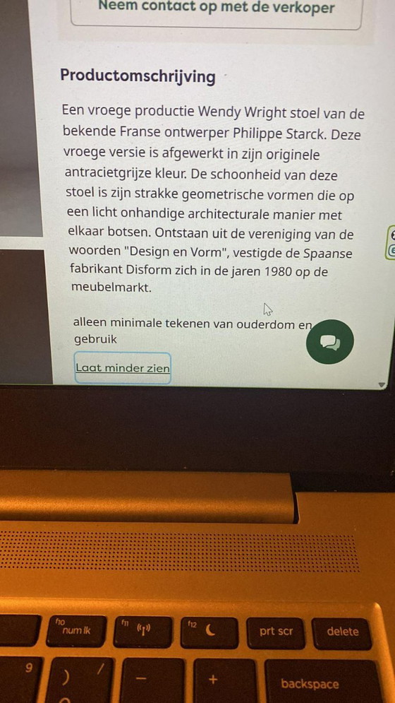 Image 1 of Wendy Wright Stühle (2) von Philippe Starck für Disform 1986