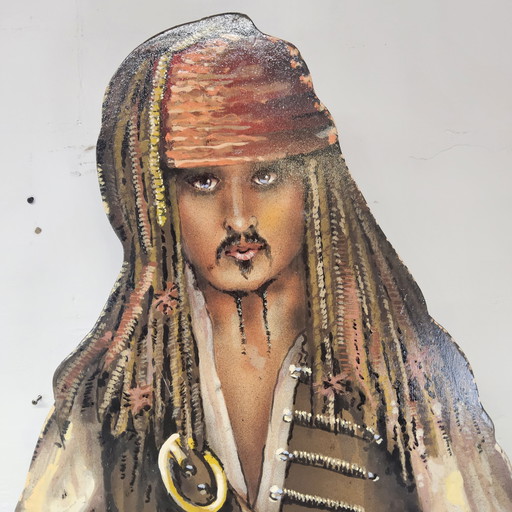 Statue de Jack Sparrow en bois, faite à la main, grandeur nature (pirates des Caraïbes) statue de pirate