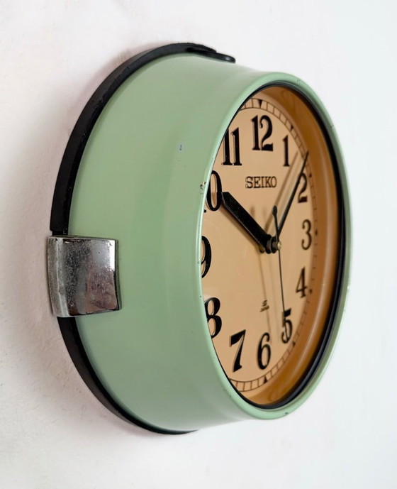 Image 1 of Vintage groene Seiko scheepswandklok, jaren 70
