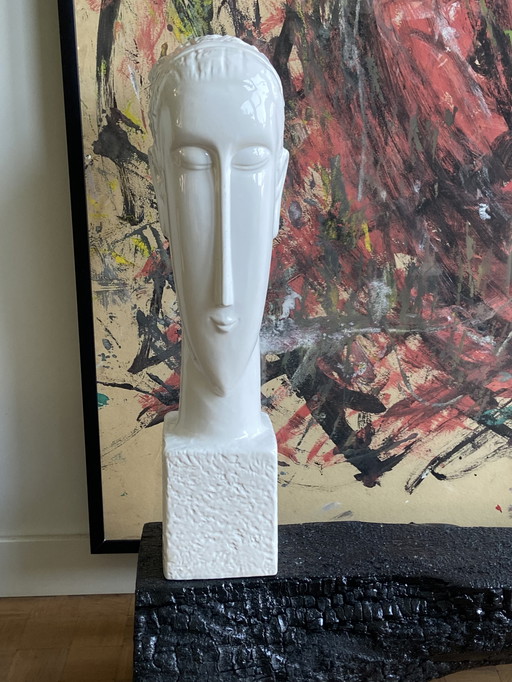 Buste beeld à la Modigliani, Brancusi en Afrikaanse beeldhouwkunst 