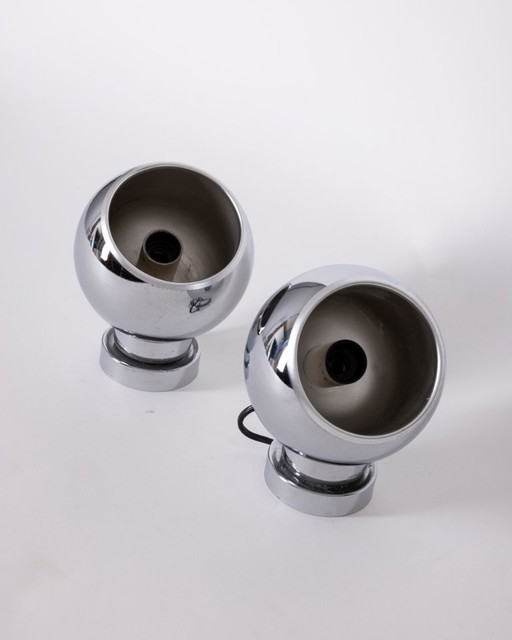 Vintage Space Age Italian Wall Lamps, 1970s, Set of 2 – wandlampen, Metal