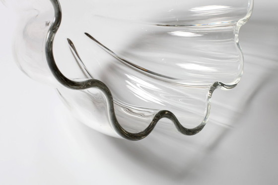 Image 1 of Villeroy and Boch Large Crystal Salad Bowl: Scalloped Neptun Design, 2000s