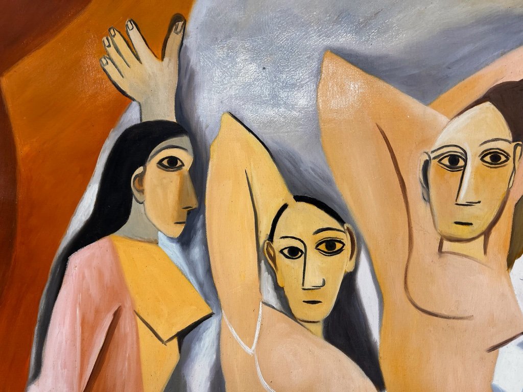 Les Demoiselles d'Avignon - Pablo Picasso - oil on canvas (rolled