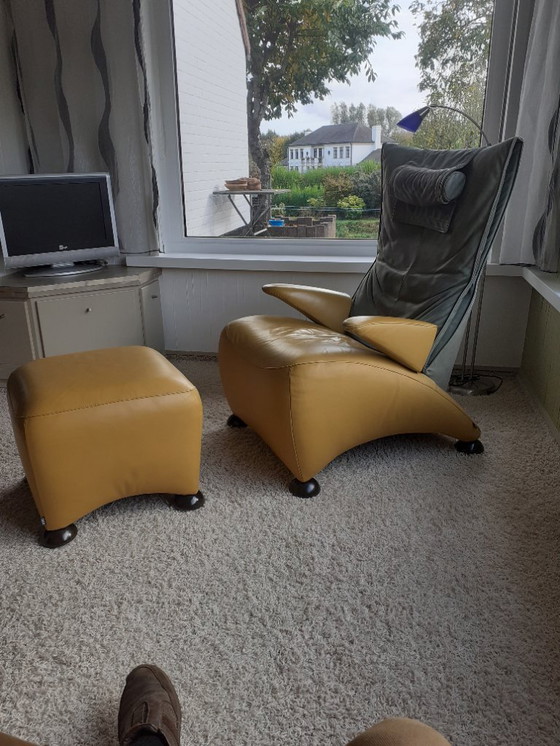 Image 1 of vintage zetel van Jori met voetbank