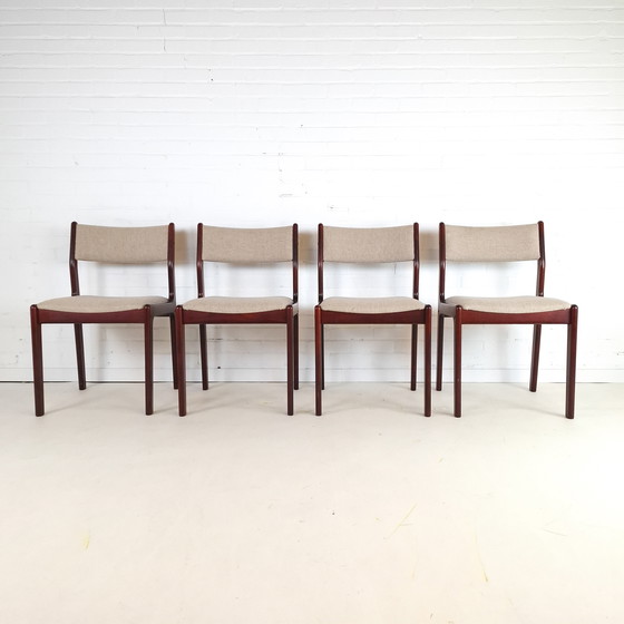 Image 1 of 4x vintage Danish design chair Findahl wood/textile