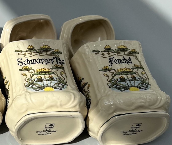 Image 1 of Heer - Tea container/box (4) - ceramic - hand-painted Germany - - 1960-1970