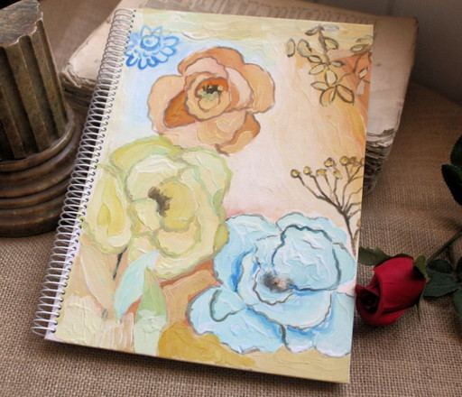Hand-painted and hand-bound notebooks on handmade paper. Unique designs. Signed by the artist.