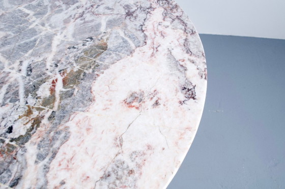 Italian-made Round Table, Marble and Steel, 60s, Dining tables, Metal, Grey, Mid Century Modern (photo 12 of 13)