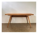 
Vintage wooden desk or (dining) table, extendable, Czech Rep. 1960/70s