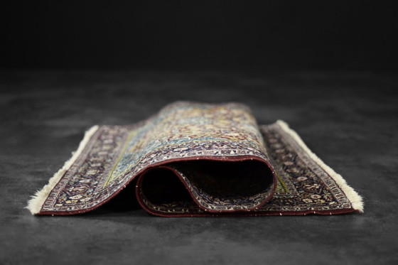 Image 1 of Vintage Hand-Woven Middle Eastern Oriental Isfahan Rug, 1940s