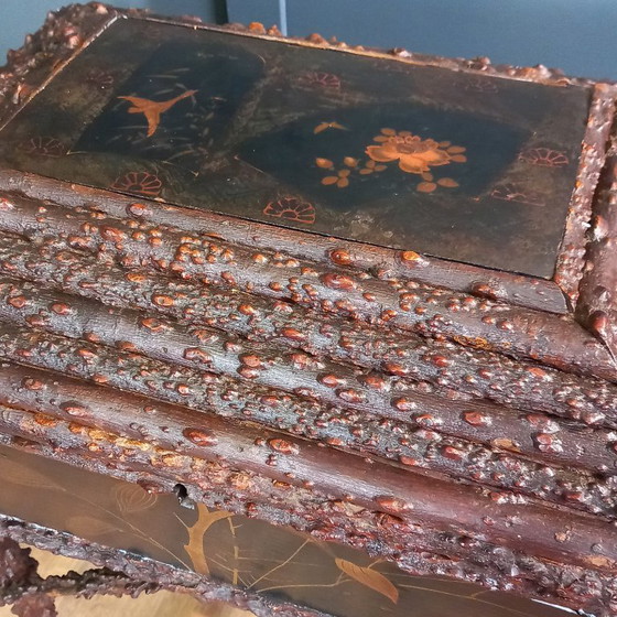 Image 1 of Antique Japanese Faux Bois sewing table