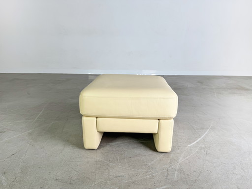 Original Rolf Benz footstool Ego G leather beige pouf ottoman