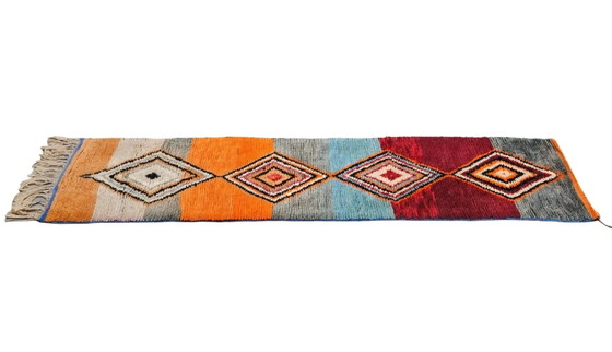 Image 1 of Handgeknoopt oosters wol Berber tapijt Boujad new Marokko 74x354cm