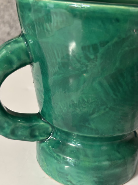 Image 1 of Vase with double handles signed Jean Aubry Vallauris
