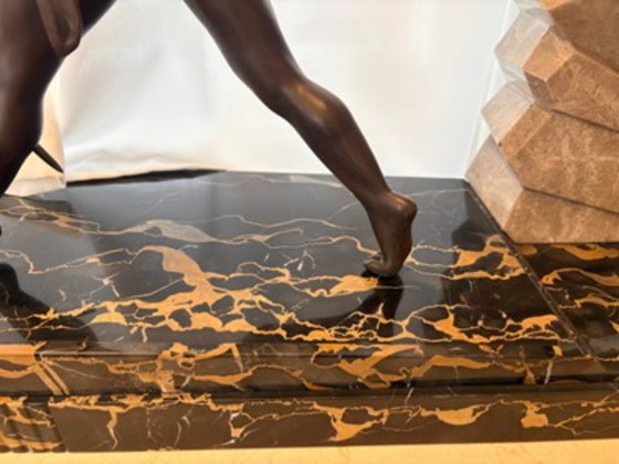 Image 1 of Large and Exceptional Art Deco Sculpture by Limousin: The Archer and the Mentor