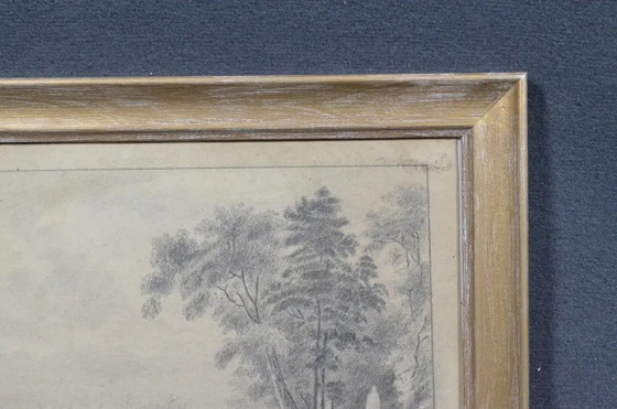 19. Jahrhundert Europäische Schule Pastorale Landschaft mit Rindern, Graphitzeichnung – Gemälde & Zeichnungen (photo 4 of 10)