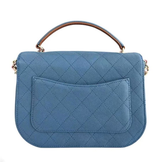 Image 1 of Chanel Coco Curve Cuba - Caviar Medium Quilted Dark Blue Gold Hardware Series 23