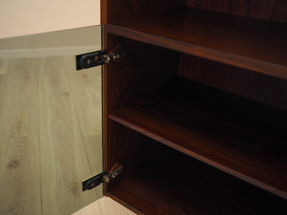 Danish Display Cabinet in Contrasting Veneer with Glass Doors and Black Tapered Legs, 1970s – Bookcases (photo 10 of 12)