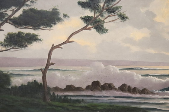 Image 1 of Olieverfschilderij op canvas gesigneerd L. Boulnois, Zeegezicht