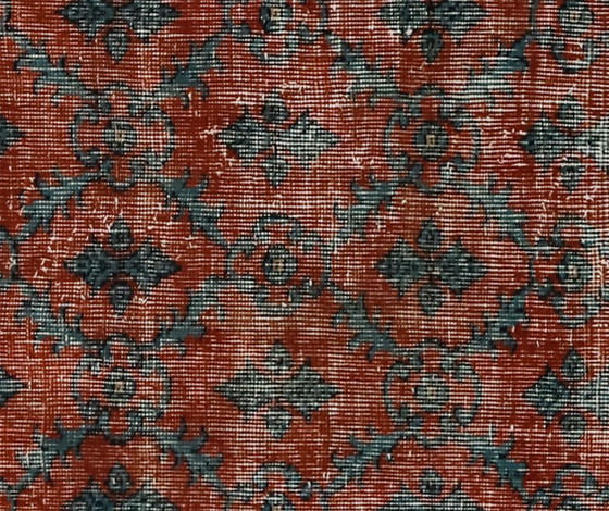 Tappeto turco vintage Oushak 216 × 141 cm – Rosso e verde, in lana, tessuto a mano – Tappeti, Wool (photo 2 of 10)