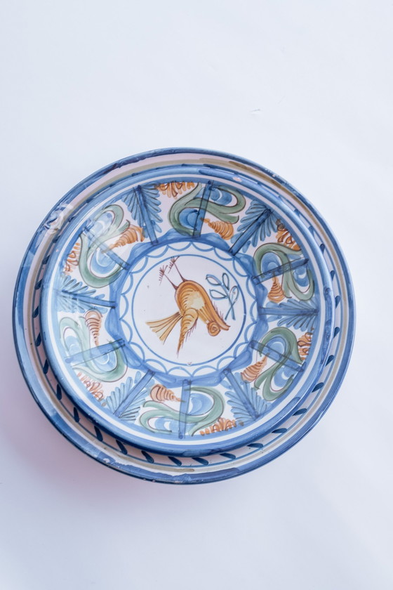 Image 1 of 2er-Set handbemalte Keramikschalen oder Wandteller