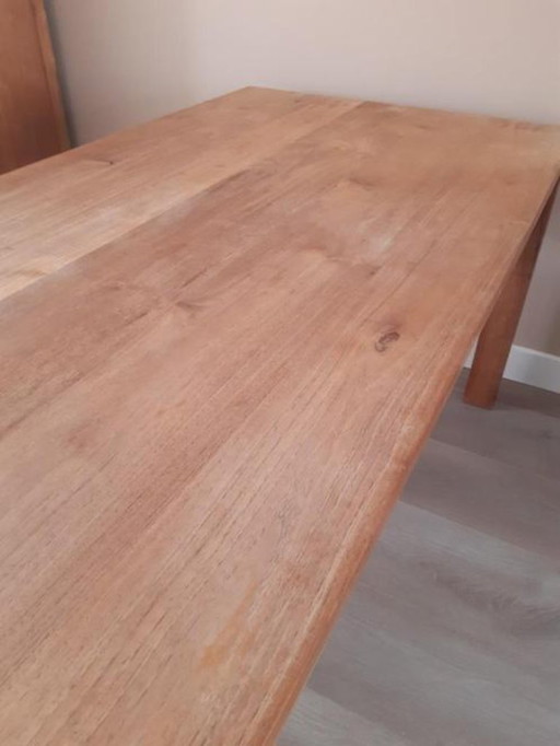Teakhouten eetkamer tafel 