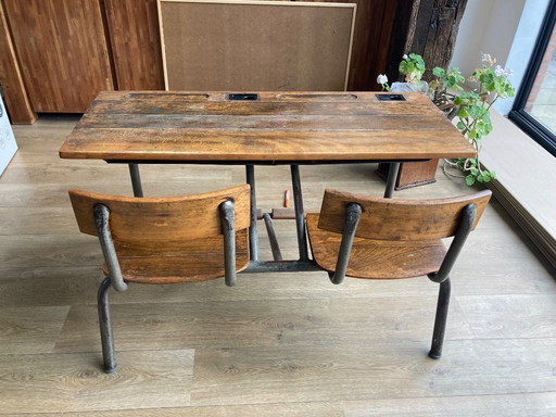 Vintage school bench