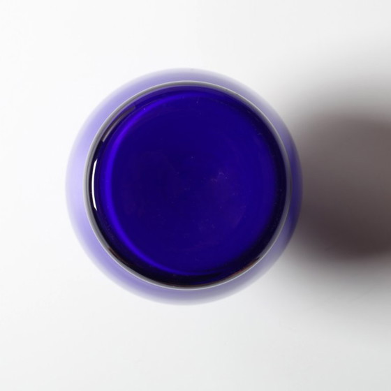 Image 1 of Vase vintage rare en verre de Murano bleu et blanc, milieu du XXe siècle / Italie / années 1970