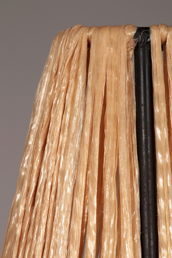 Image 1 of Charming 1960s French Tripod Table Lamp with Woven Sisal