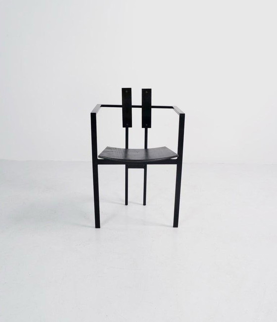 1/8 Karl Friedrich Förster KFF Trix Chair Postmodern 80s – Side chairs, Metal, Wood (photo 3 of 5)