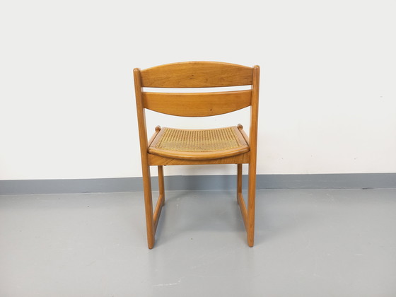 Image 1 of Vintage sled chair in beechwood and cane from the 70s and 80s