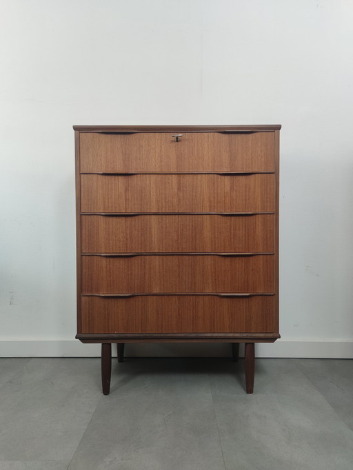 Vintage Deense Ladekast In Teak 