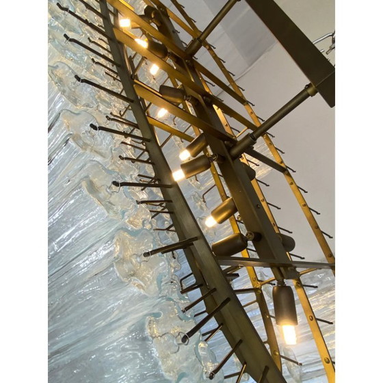 Image 1 of Oval Murano Tronchi Art Glass Chandelier