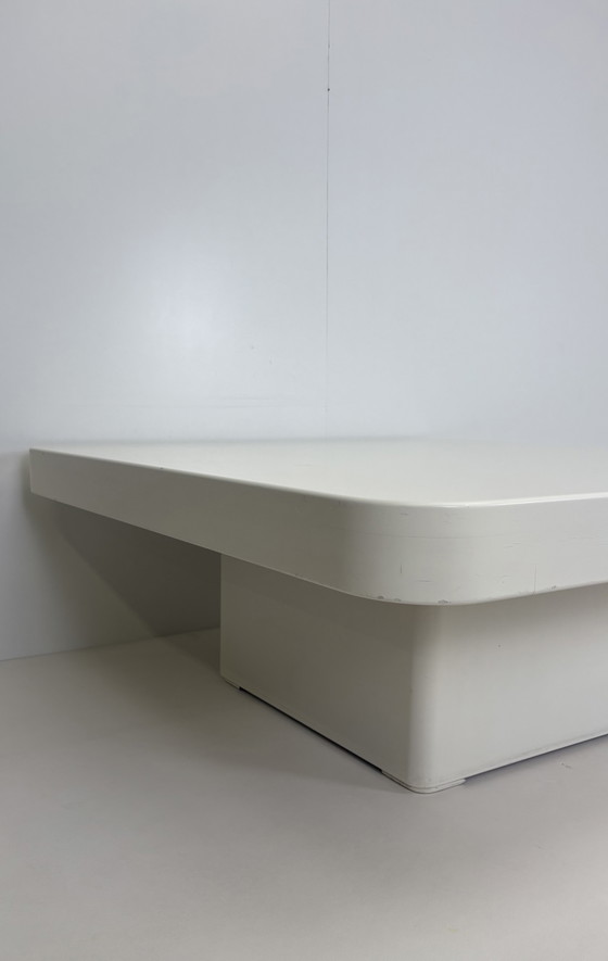 Image 1 of Vintage vierkante Japandi salontafel wit design Jan des Bouvrie 80s