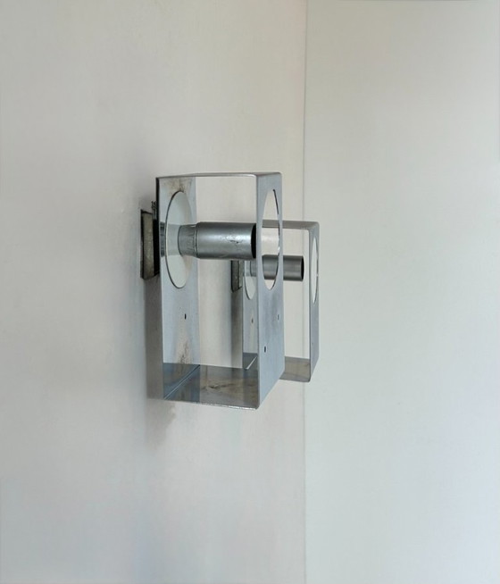 Image 1 of Coppia di applique vintage, metallo spazzolato, Francia, 1970