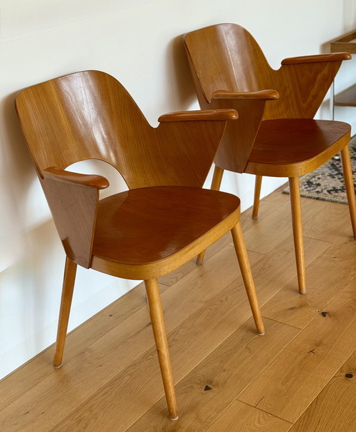2x Oswald Haerdtl, modello 1515, Thonet, anni '50, metà del secolo scorso