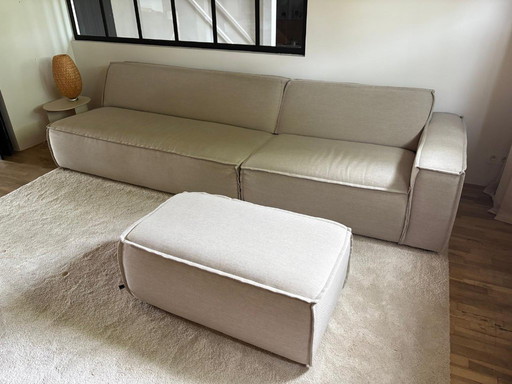 Fest Edge custom sofa with footstool