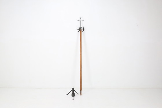 Image 1 of Grande portacandele antico da chiesa in legno e metallo, Francia ca. 1900