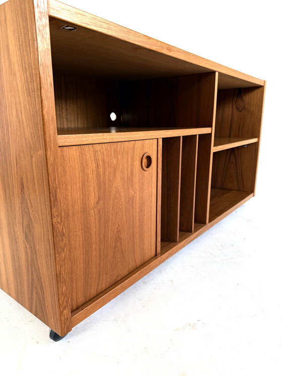 Mobile TV/mobile LP vintage in teak, Danimarca, Bornholm Møbelfabrik '70 – Mobili TV, Wood, Metal (photo 10 of 11)