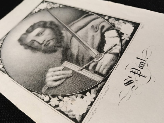 Druck 'Heiliger Paulus', schwarz-weiß, Lithographien & Drucke, Papier, Figuratief (Foto 6 von 7)