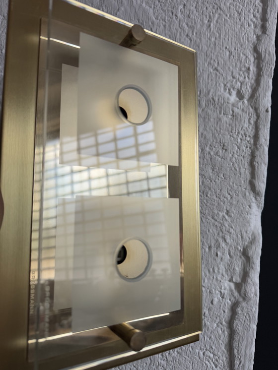 Image 1 of Applique Grossmann in ottone e vetro, anni '80