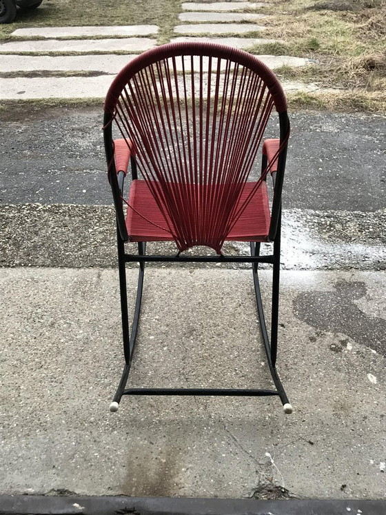 Sedia a dondolo vintage in plastica e corda, anni '60 – Sedie a dondolo (photo 4 of 7)