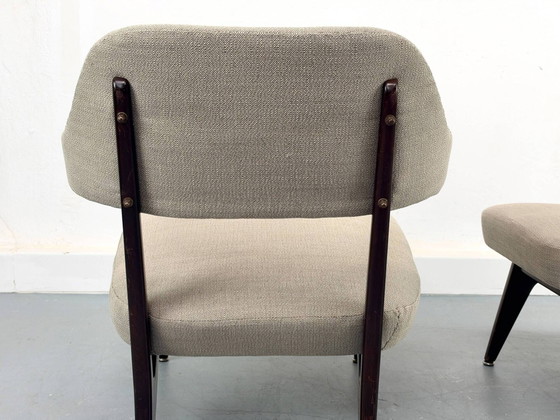Poltrone lounge con nuovo tessuto, anni '50, Set di 2 – Legno, Mid Century Modern (photo 6 of 23)
