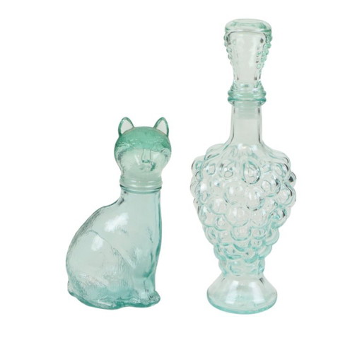 Grappolo d'Uva Italiana e Caraffa Gatto Vino Vetreria Etrusca – glazen karaffen, Glass