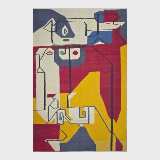 Tapiz tejido a mano Taureau V de Le Corbusier | Arte textil moderno (118 × 79 pulgadas) – Alfombras, Wool (photo 6 of 10)