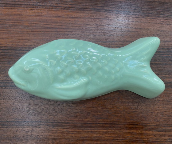 Visvormige Limoengroene Keramische Puddingvorm – Tafelwaar, Ceramic (photo 12 of 12)